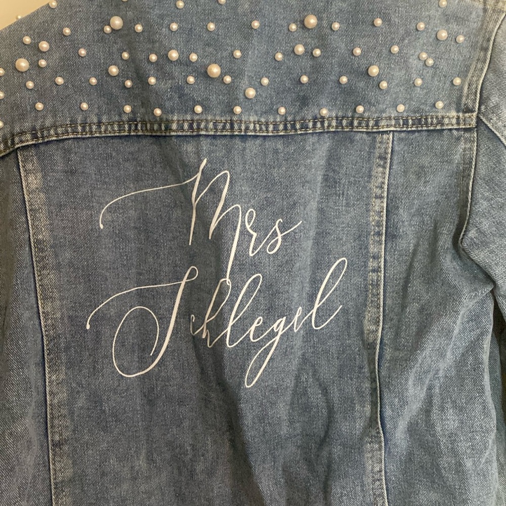 Mrs. Schlegel bride jean jacket